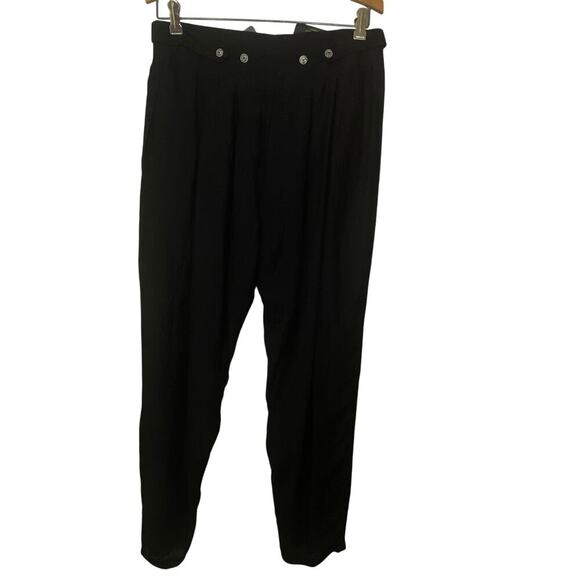Paul Ropp Women's Black Silk Pants Vintage Size 3 US Y2K 90s Regular Fit NEW - Picture 2 of 12